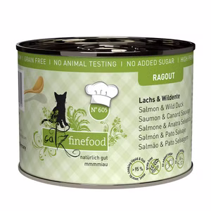 catz finefood Ragout No 605 Lachs und Wildente für Katzen 180g