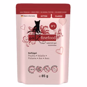 catz finefood Kitten No 03 Geflügel Futter für junge Katzen 85g