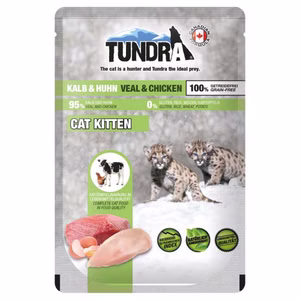 Tundra Cat Kitten Kalb Huhn Pouchbeutel für Katzen 85g