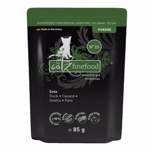 catz finefood Purrrr Ente Nr 115 Monoprotein Katzenfutter 200g 