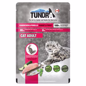 Tundra Cat Kaninchen Forelle Pouchbeutel für Katzen 85g