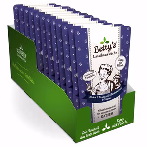 Bettys Landhausküche Huhn Fasan mit Borretschöl Pouch für Katzen 100g