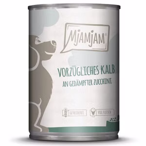MJAMJAM vorzügliches Kalb an gedämpfter Zucchini für Hunde 400g
