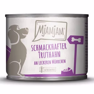 MJAMJAM schmackhafter Truthahn an leckeren Möhrchen für Hunde 200g