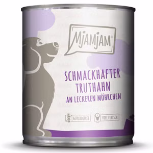 MJAMJAM schmackhafter Truthahn an leckeren Möhrchen für Hunde 800g