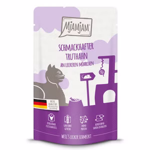 MjAMjAM schmackhafter Truthahn an leckeren Möhrchen für Katzen 125g