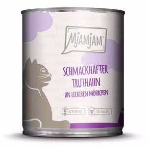 MjAMjAM schmackhafter Truthahn an leckeren Möhrchen für Katzen 6x800g
