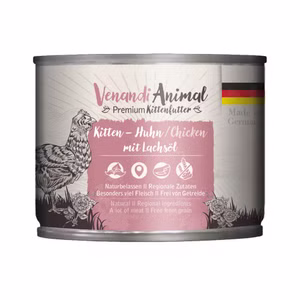 Venandi Animal Kitten Huhn mit Lachsöl für Katzen 6x200g 6x200g
