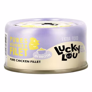Lucky Lou Extrafood Hühnerfilet in Broth für Katzen 70g Dose