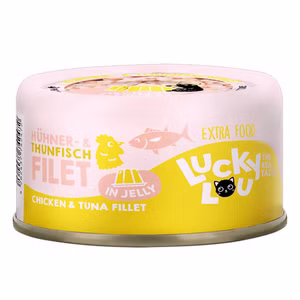 Lucky Lou Extrafood Thunfisch- und Hühnerfilet in Jelly für Katzen 70g Dose