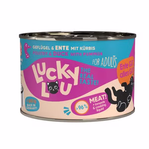 Lucky Lou Adult Geflügel Ente mit Kürbis Futter für Katzen 6x200g 