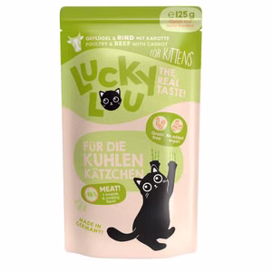 Lucky Lou Kitten Geflügel Rind für junge Katzen 125g
