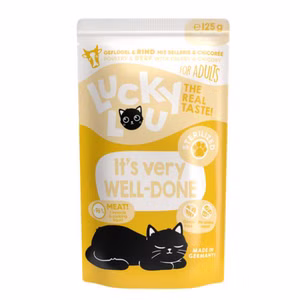 Lucky Lou Adult Sterilized Geflügel Rind für sterilisierte Katzen 125g