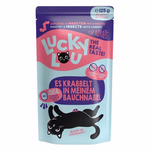 Lucky Lou Adult Geflügel Insekten für Katzen 16x125g