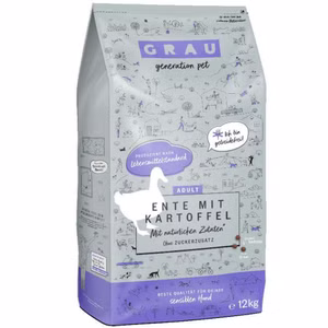 Grau Ente mit Kartoffel Trockenfutter für Hunde 12kg