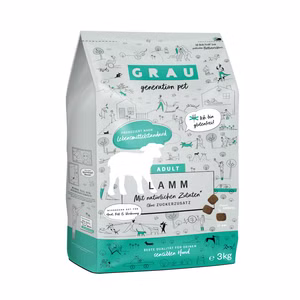 Grau Lamm Trockenfutter für Hunde 12kg