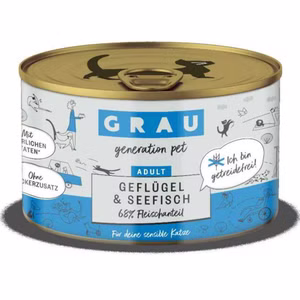 Grau Geflügel Seefisch Nassfutter für Katzen 200g