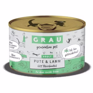 Grau Pute Lamm Nassfutter für Katzen 200g