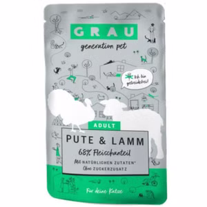 Grau Schlemmerhappen Pute Lamm für Katzen 125g