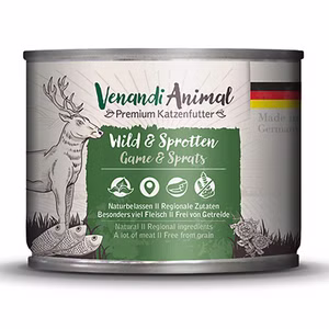 Venandi Animal Wild und Sprotten für Katzen 24x800g 24x800g