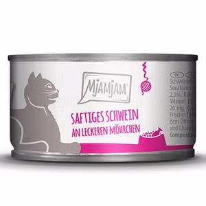 MJAMJAM saftiges Schwein an leckeren Möhrchen für Katzen 100g MHD 3/26