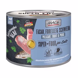 MACs Feinschmecker Fasan Forelle mit Schwein für Katzen 6x200g