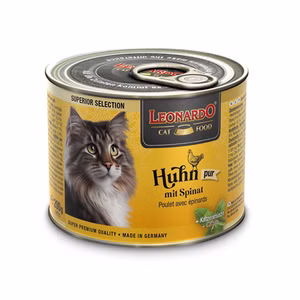 Leonardo Superior Huhn pur mit Spinat für Katzen 200g