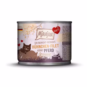 MJAMJAM Duett Hühnchen-Filet küsst Pferd für Katzen 190g