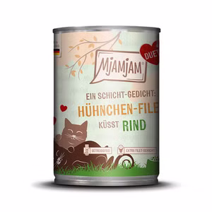 MJAMJAM Duett Hühnchen-Filet küsst Rind für Katzen 6x390g