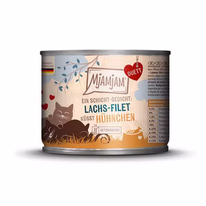 MJAMJAM Duett Lachs-Filet küsst Hühnchen für Katzen 190g
