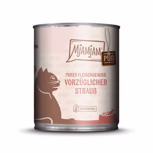 MJAMJAM vorzüglicher Strauß pur für Katzen 6x800g