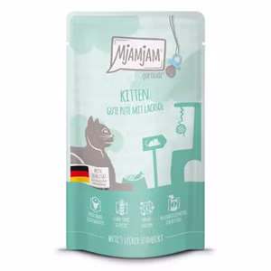 MjAMjAM Kitten gute Pute mit Lachsöl für junge Katzen 125g