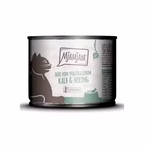 MJAMJAM DUO von vorzüglichem Kalb und Hering für Katzen 200g