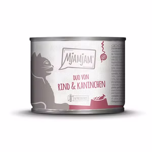 MJAMJAM DUO von schmackhaftem Rind und Kaninchen an Möhrchen für Katzen 200g