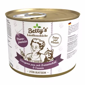 Bettys  Landhausküche Känguru pur mit Borretschöl für Katzen 200g