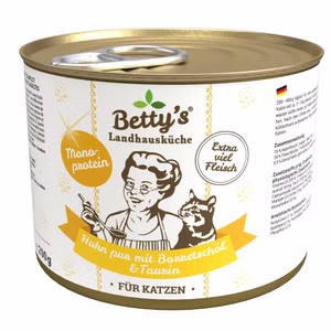 Bettys Landhausküche Huhn pur und Borretschöl für Katzen 200g