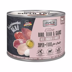 MACs Cat Feinschmeckermenü Kitten Rind Huhn Gans für junge Katzen 200g
