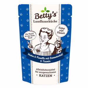 Bettys Landhausküche Huhn und Forelle Pouchbeutel für Katzen 100g