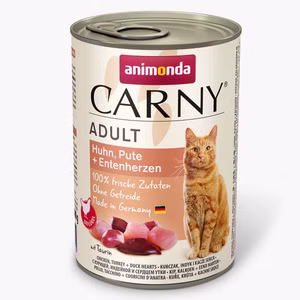 Animonda Carny Adult Huhn Pute Entenherzen für Katzen 6x400g