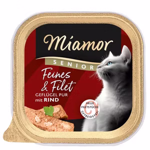 Miamor Feine Filets Senior Geflügel Pur & Rind Schale 100g 