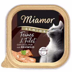 Miamor Feine Filets Senior Geflügel Pur & Rehwild Schale 100g 