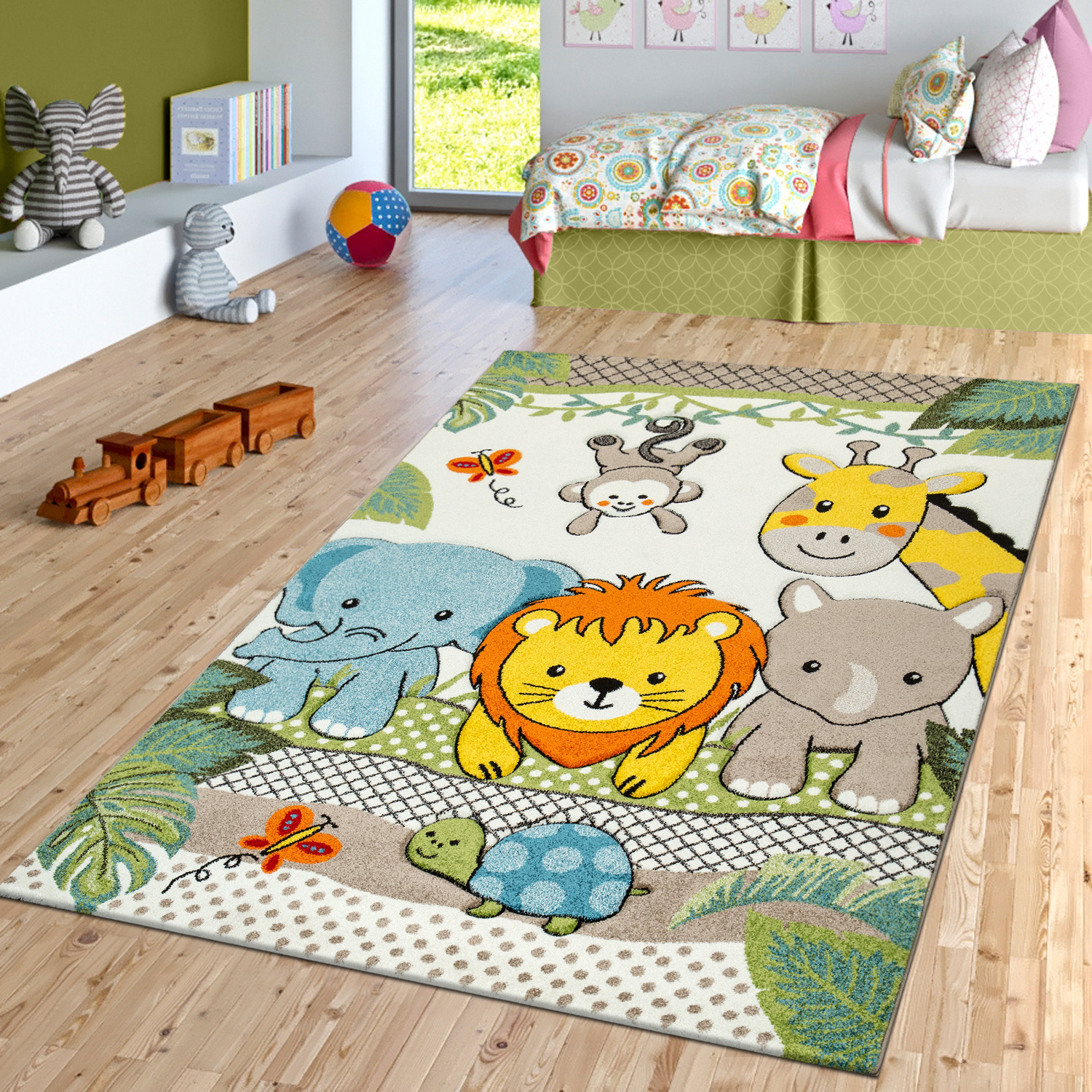 Kinderzimmer Tapete Rosa Kinderteppich Mit Wolken-Design – In Grau, Rosa & Blau, Für Fußbodenheizung Geeignet Kinderzimmer Teppich Regenbogen
