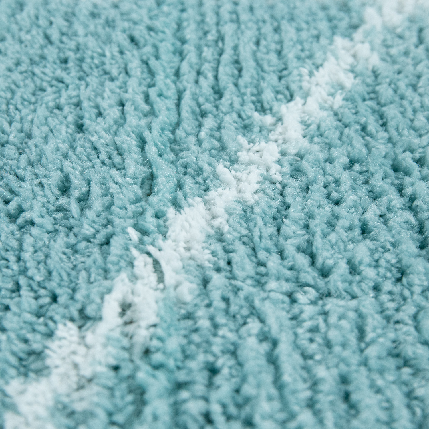 Badematte, Kurzflor-Teppich Für Badezimmer Mit Rauten-Muster In Türkis
