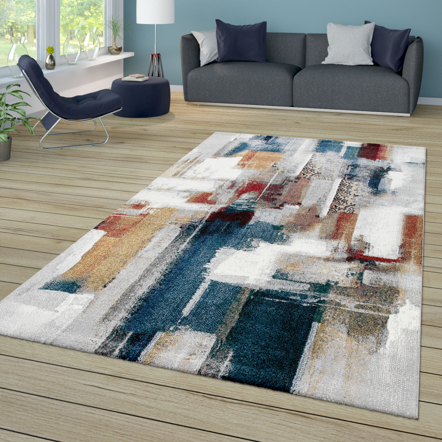 Designer-Teppich, Kurzflor-Teppich Für Wohnzimmer, Abstraktes Design