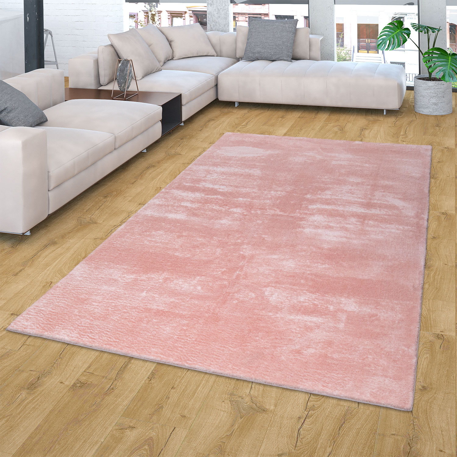 Teppich, weicher Kurzflor-Teppich Für Wohnzimmer, Super Soft, Waschbar