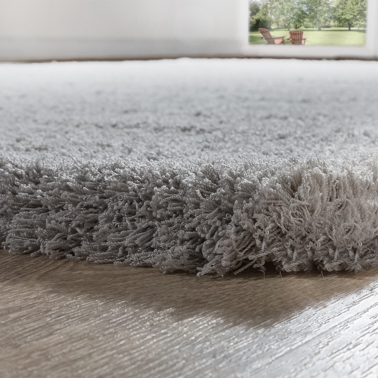 Shaggy Teppich Hochflor Modern Einfarbig Kuschelig Weich Wohnzimmer Silber | eBay