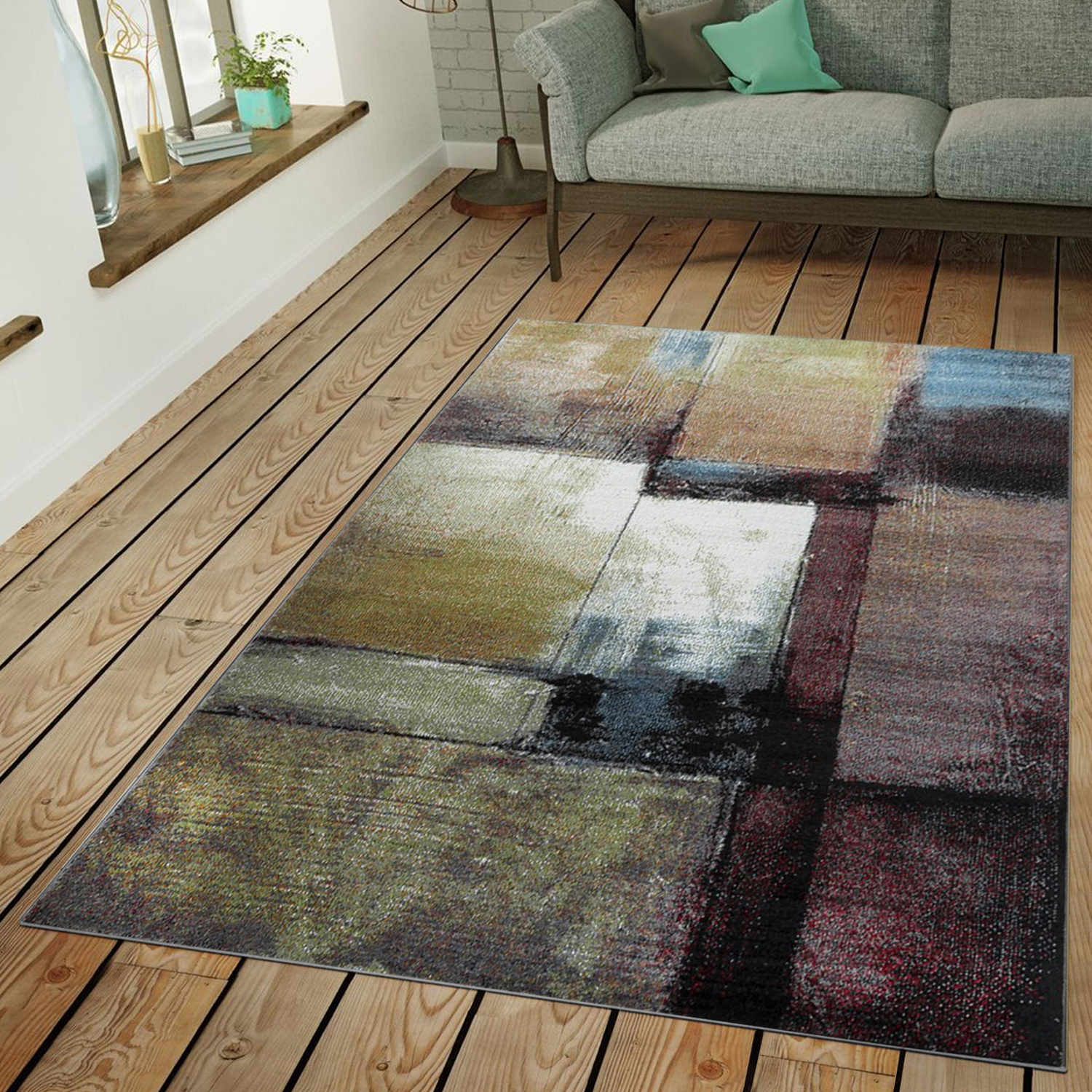 Teppich Modern Wohnzimmer Industrie Look Kurzflor Außergewöhnlich ... Teppich Modern Wohnzimmer Industrie Look Kurzflor Außergewöhnlich ...