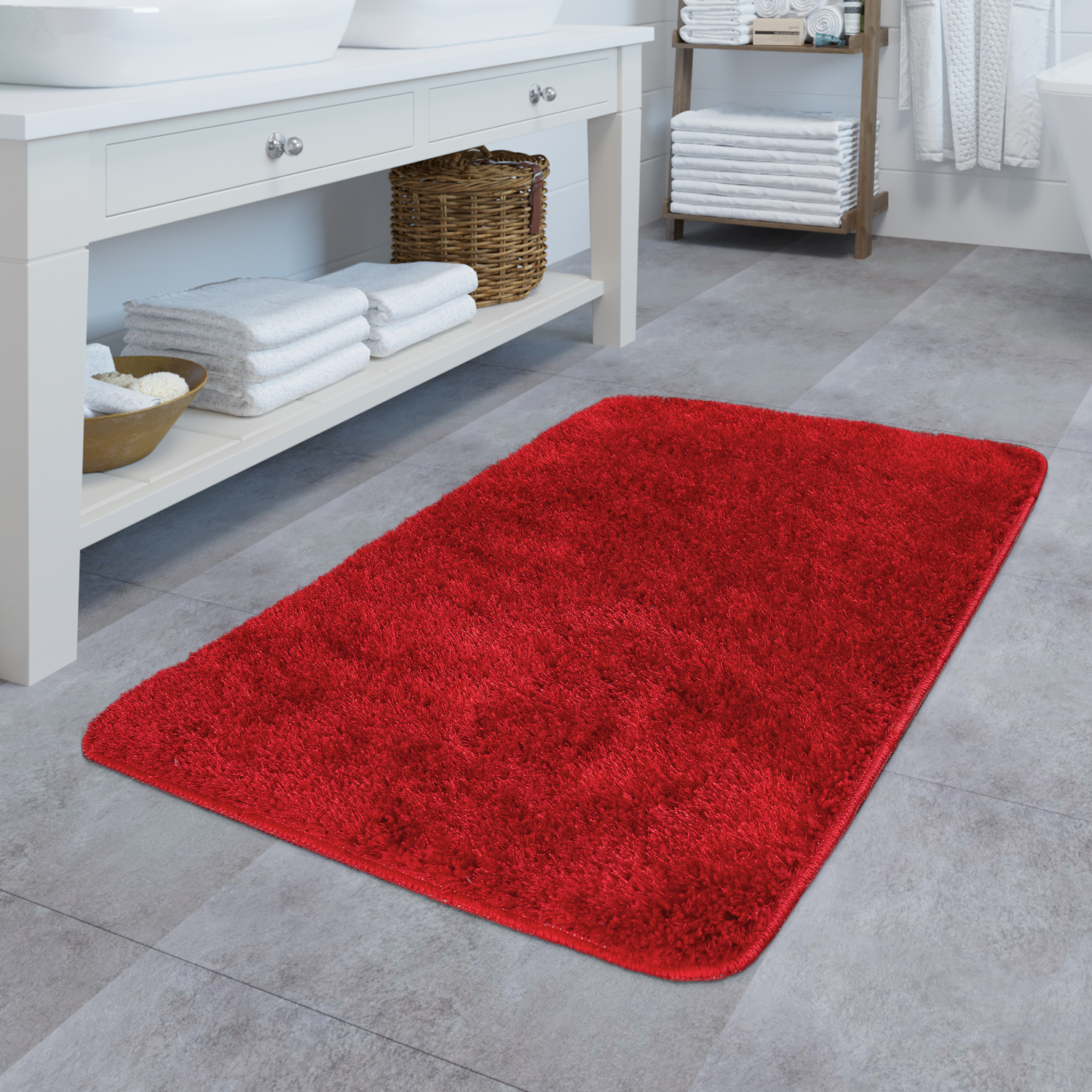 microfibra suave para ba/ño ba/ñera o dormitorio con relleno de agua microfibra beige de pelo largo RMane Alfombrilla de ba/ño antideslizante 40 x 60 cm ducha