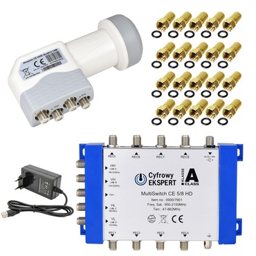 GSS 5/12 Multischalter für Quattro & Quad LNB geeignet, Multiswitch für