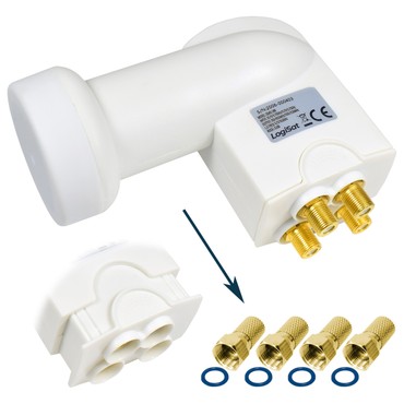 SAT Anlage TechniSat 80cm Schüssel + LogiSat Quad LNB Wandhalter 25cm HDTV HD D